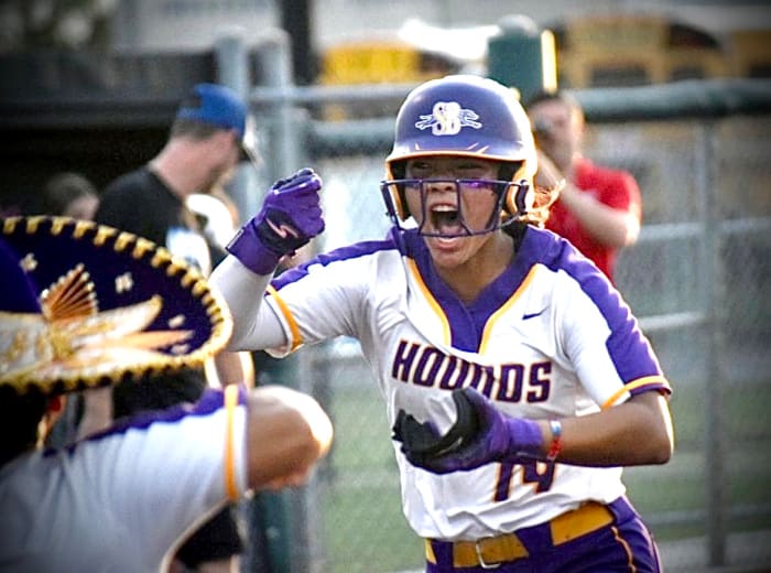 Amira Rodriguez hit two grand slams in one playoff series for San Benito in 2023.
